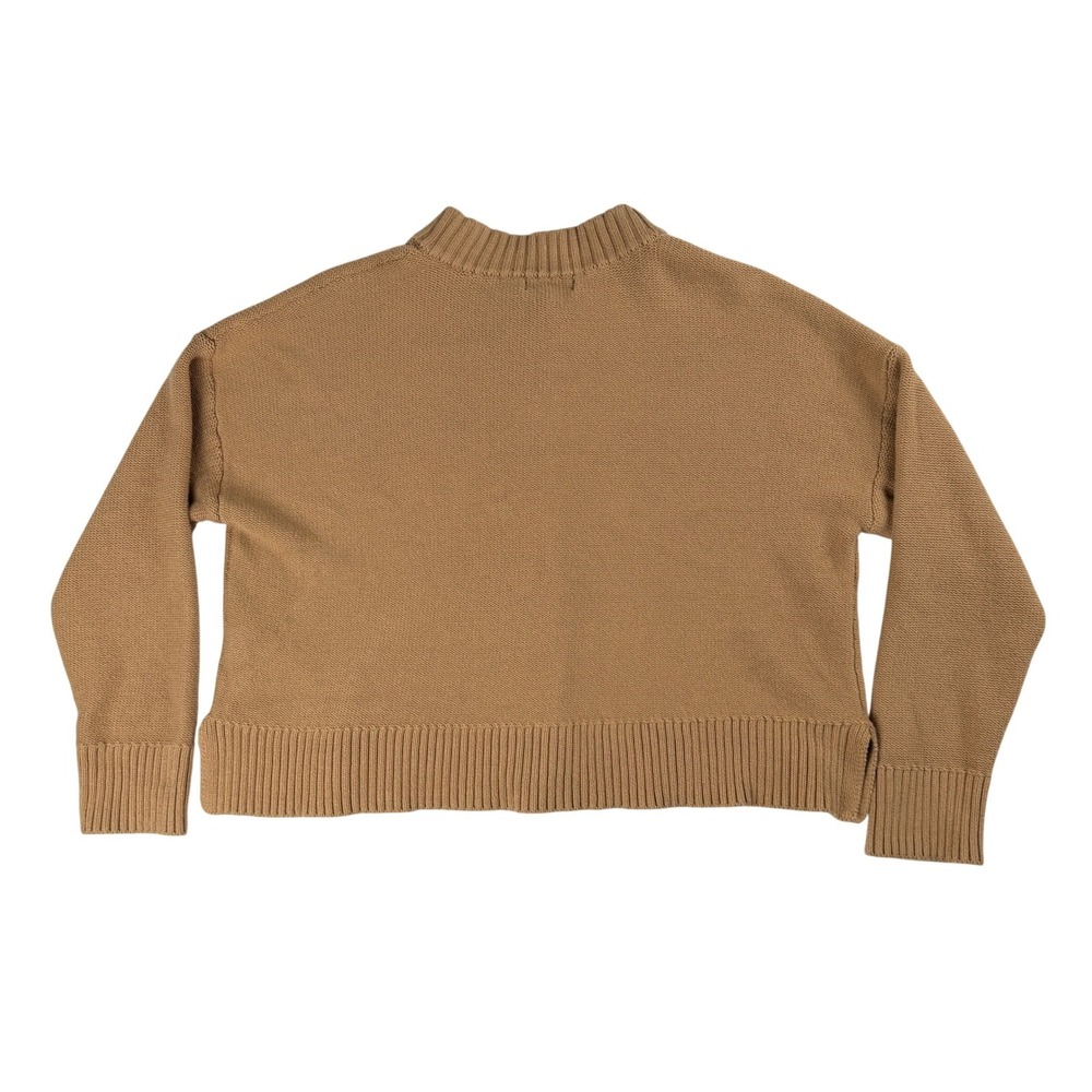 Quince Women's Organic Cotton Cropped Cardigan Camel Brown Small - Picture 7 of 10